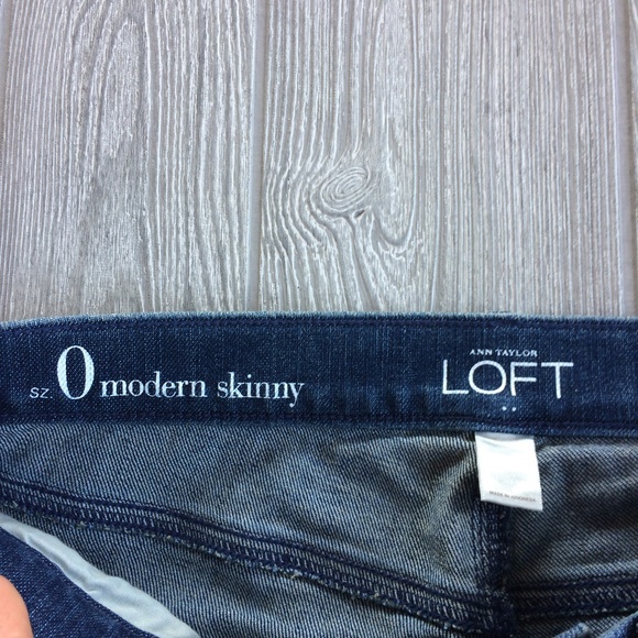 Jeans Ann Taylor Loft Taille 24/00P - Coupe Moderne Cropped (court), Couleur Vert D'eau, Occasion